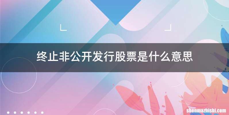 终止非公开发行股票是什么意思