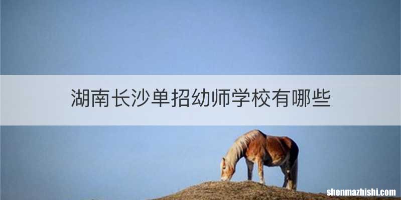 湖南长沙单招幼师学校有哪些