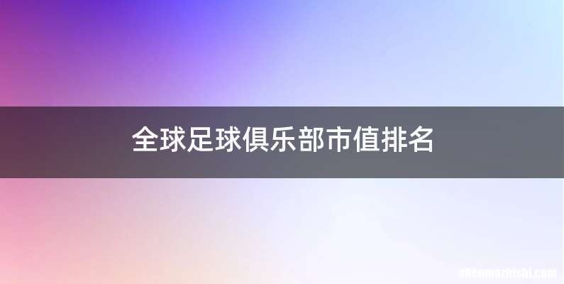 全球足球俱乐部市值排名