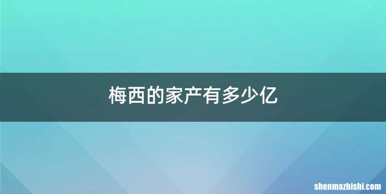梅西的家产有多少亿