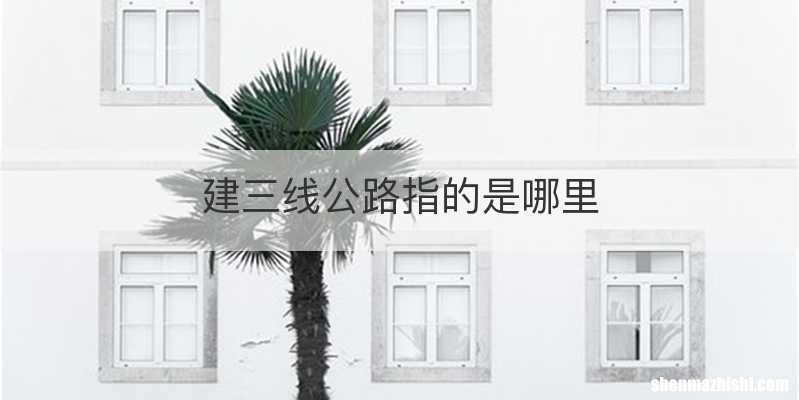 建三线公路指的是哪里