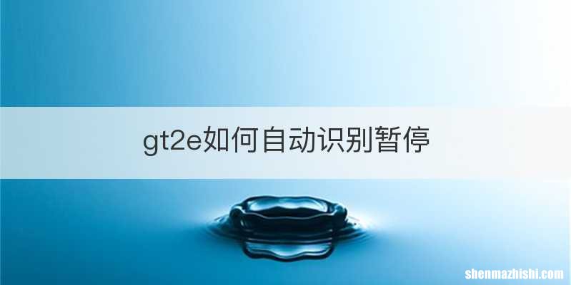 gt2e如何自动识别暂停