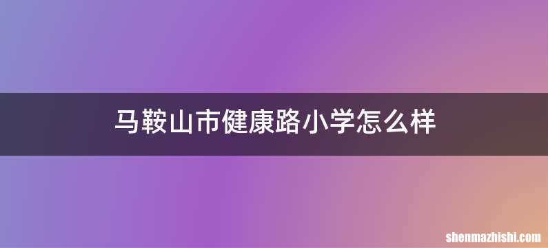 马鞍山市健康路小学怎么样