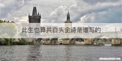 此生也算共白头全诗是谁写的