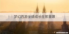 梦幻西游坐骑成长在那里喂