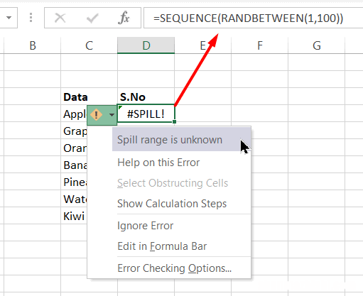 5种简单方法 如何修复Excel #SPILL错误