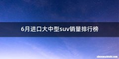 6月进口大中型suv销量排行榜
