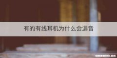 有的有线耳机为什么会漏音