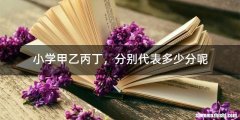 小学甲乙丙丁，分别代表多少分呢