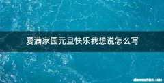 爱满家园元旦快乐我想说怎么写