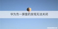华为负一屏里的发现无法关闭