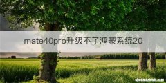 mate40pro升级不了鸿蒙系统20