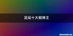 足坛十大假摔王