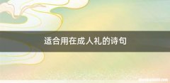 适合用在成人礼的诗句