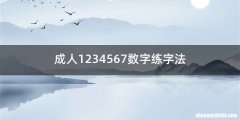 成人1234567数字练字法