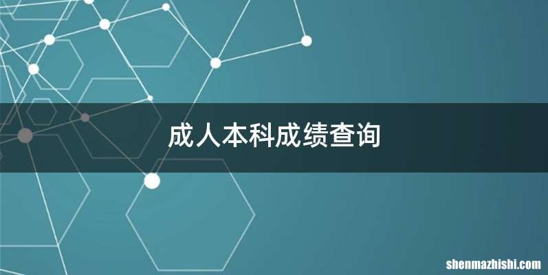 成人本科成绩查询
