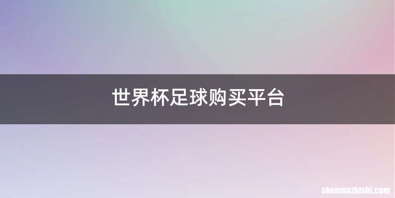 世界杯足球购买平台