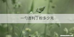 一勺吉利丁粉多少克