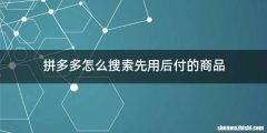 拼多多怎么搜索先用后付的商品