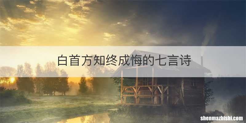 白首方知终成悔的七言诗
