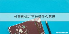 长青树你并不长情什么意思
