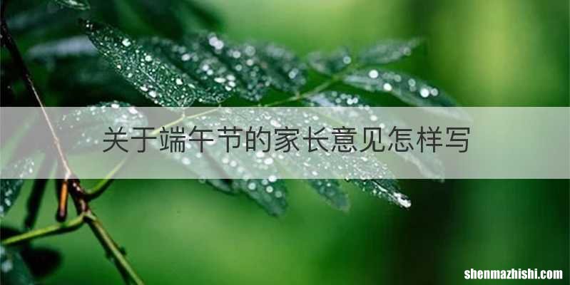 关于端午节的家长意见怎样写