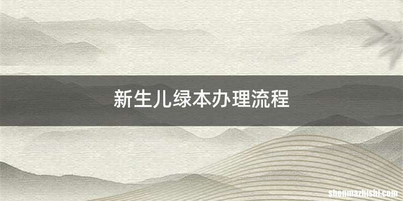 新生儿绿本办理流程