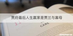 贾府最后人生赢家是贾兰与寡母
