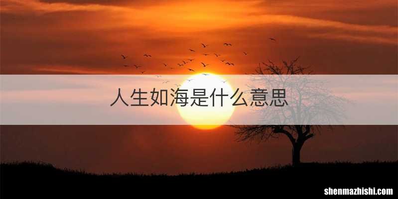 人生如海是什么意思