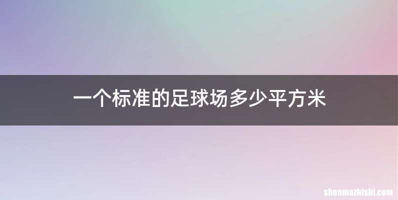 一个标准的足球场多少平方米