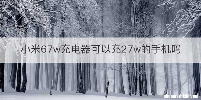 小米67w充电器可以充27w的手机吗