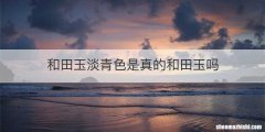 和田玉淡青色是真的和田玉吗
