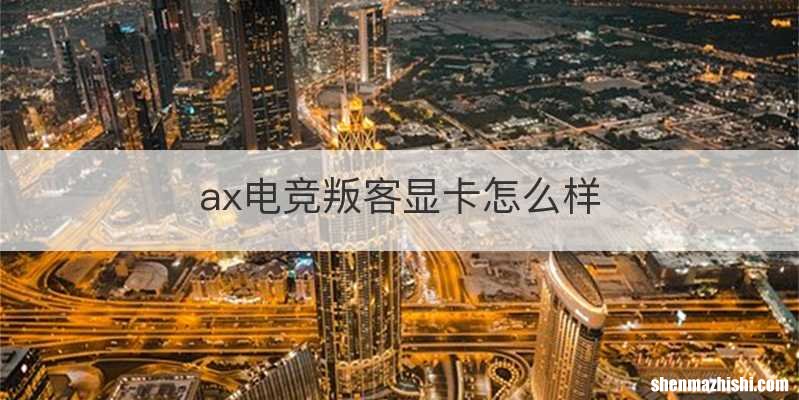 ax电竞叛客显卡怎么样