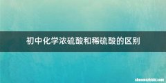 初中化学浓硫酸和稀硫酸的区别