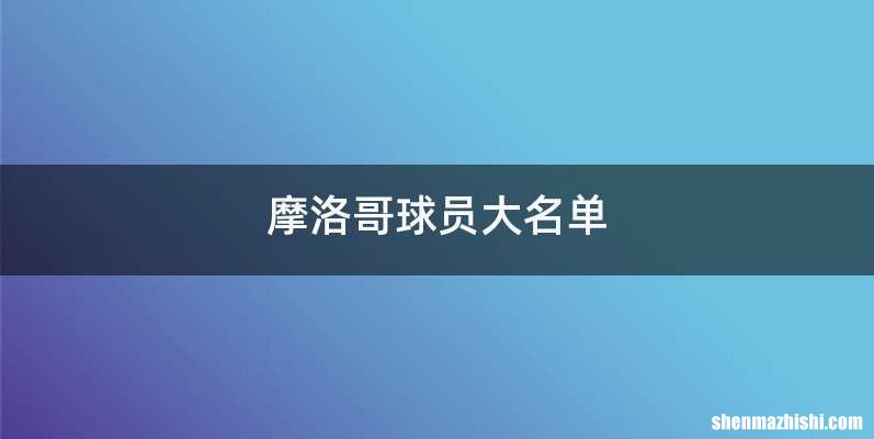 摩洛哥球员大名单