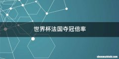 世界杯法国夺冠倍率