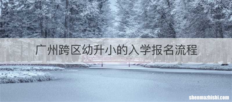 广州跨区幼升小的入学报名流程