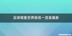 足球明星世界排名一览表最新