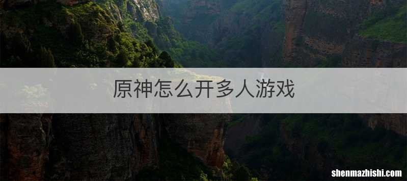 原神怎么开多人游戏