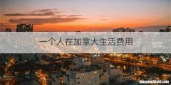 一个人在加拿大生活费用
