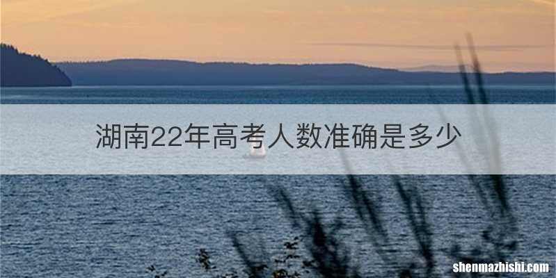湖南22年高考人数准确是多少