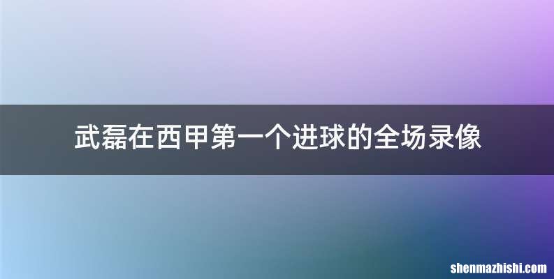 武磊在西甲第一个进球的全场录像