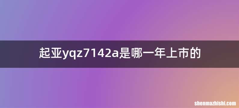 起亚yqz7142a是哪一年上市的