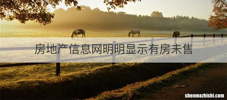房地产信息网明明显示有房未售