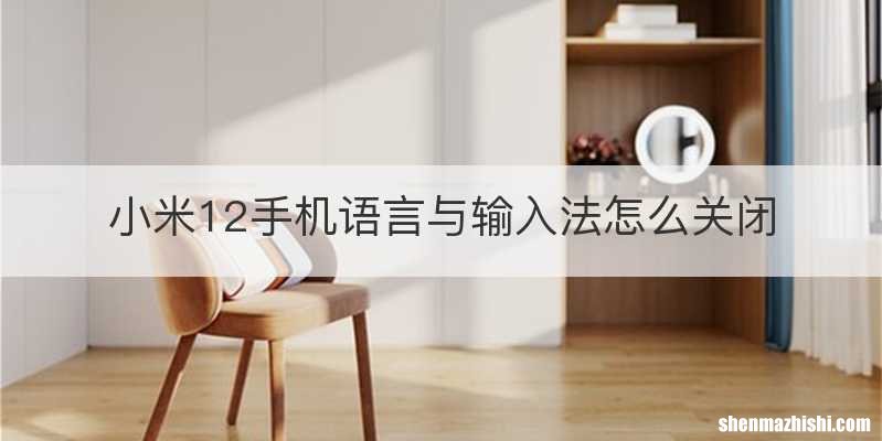 小米12手机语言与输入法怎么关闭
