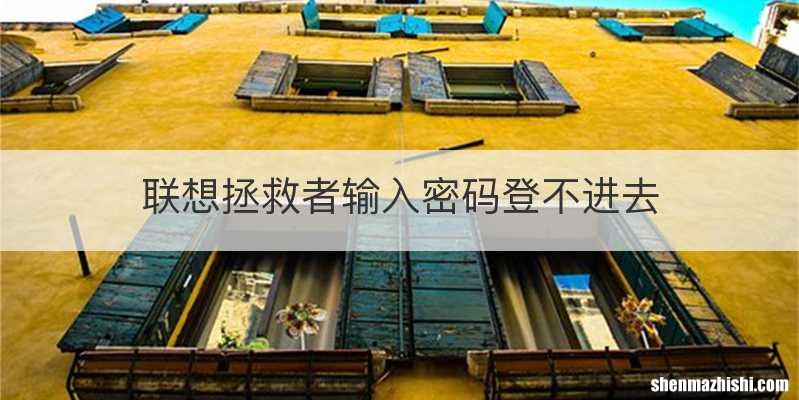 联想拯救者输入密码登不进去