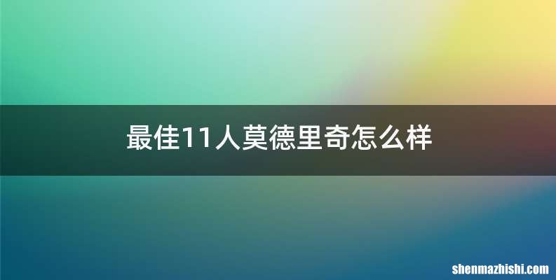 最佳11人莫德里奇怎么样