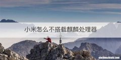 小米怎么不搭载麒麟处理器