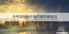 中考指标到校每个城市都有吗