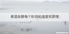 果酒发酵每个阶段的温度和原理